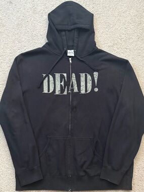 Black MCR 'DEAD!' My Chemical Romance Zip Hoodie XXL